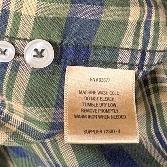 The Foundry Easy Care Green Plaid Button Down Oxford Shirt - Picture 4 of 8